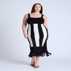  Sweater Stripe Dress image number null