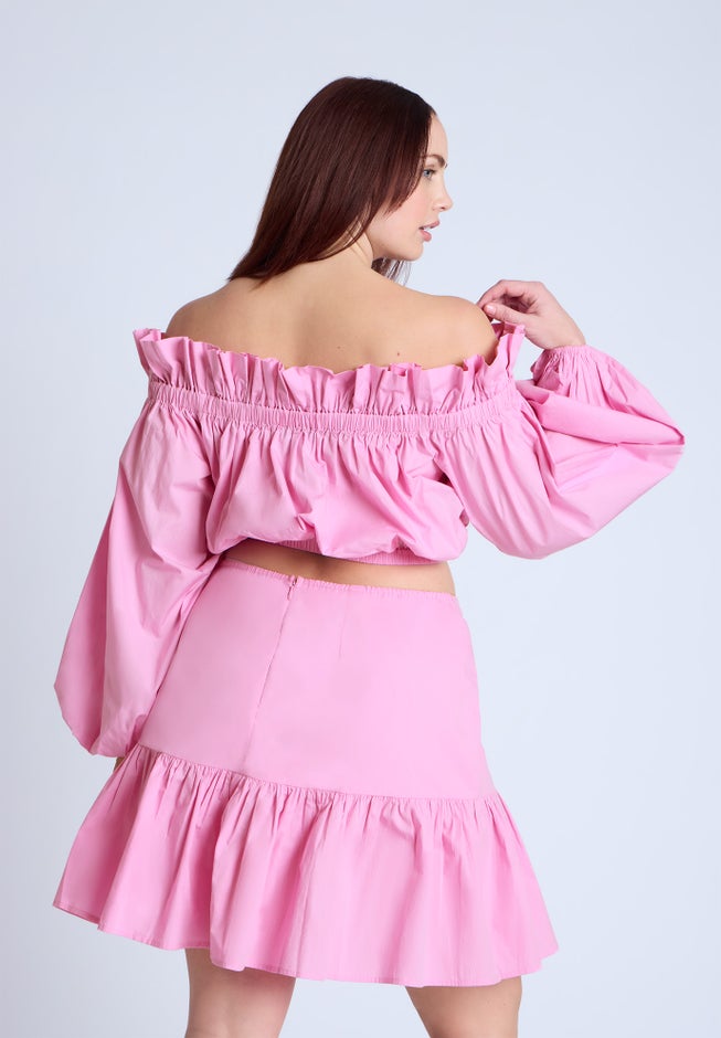 Bubble Sleeve Crop Top image number 1