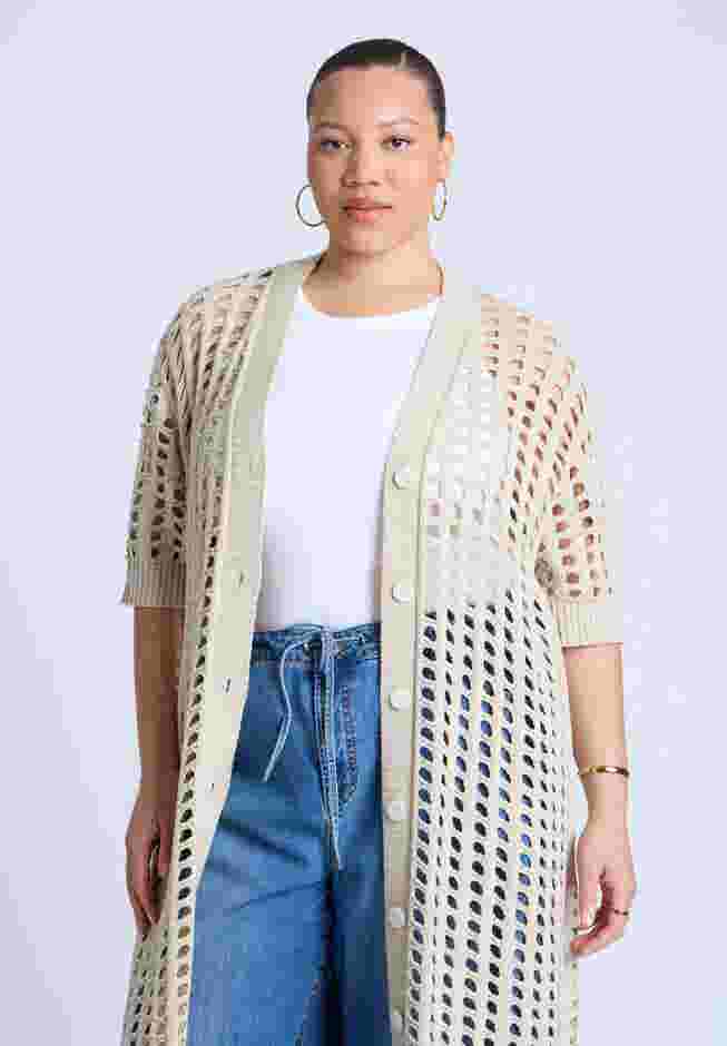 Open Stitch Cardigan Duster image number 2