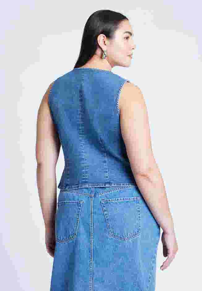  Tie Front Denim Vest image number 1