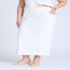 Linen Blend Column Skirt  image number null