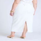 Linen Blend Column Skirt  image number null