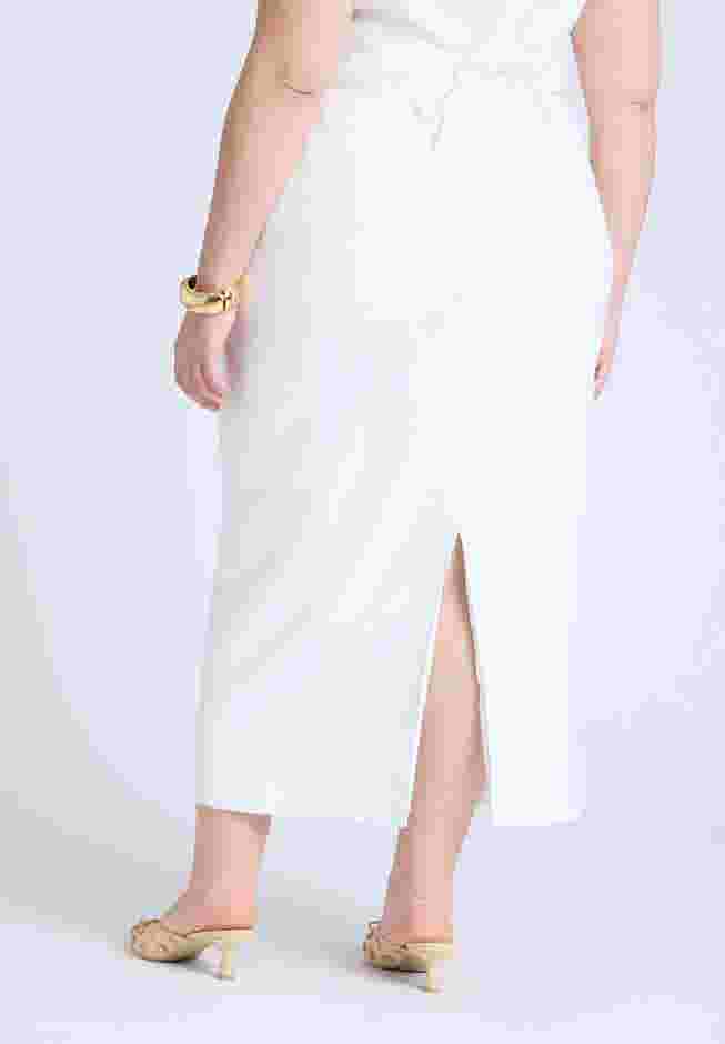 Linen Blend Column Skirt  image number 2