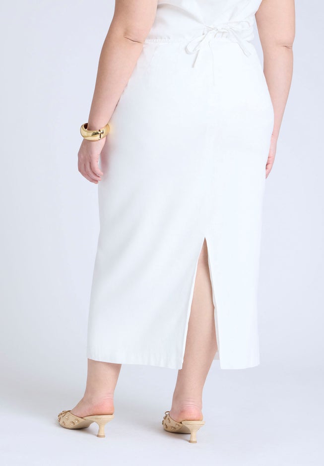 Linen Blend Column Skirt image number 2