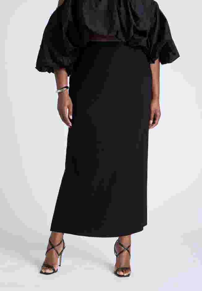Linen Blend Column Skirt  image number 1