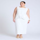 Linen Blend Column Skirt  image number null