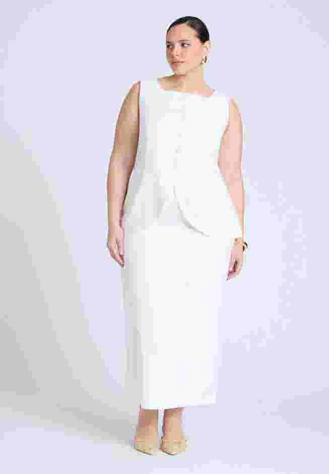 Linen Blend Column Skirt  image number 0