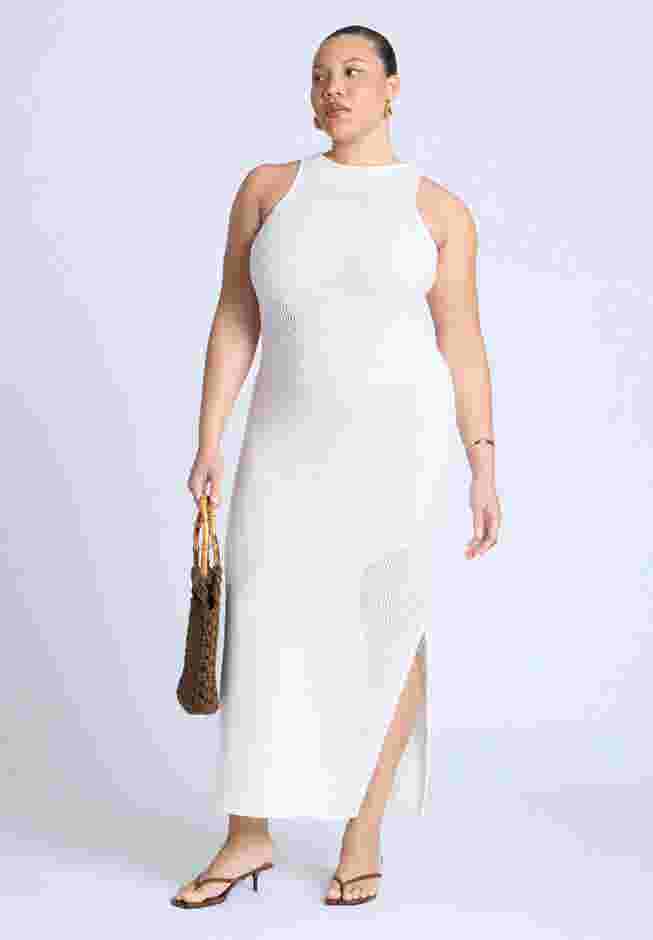 Sweater Dress With Open Stitch & Cutouts image number 4
