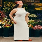 Sweater Dress With Open Stitch & Cutouts image number null