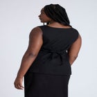  Square Neck Scoop Hem Linen Blend Vest  image number null