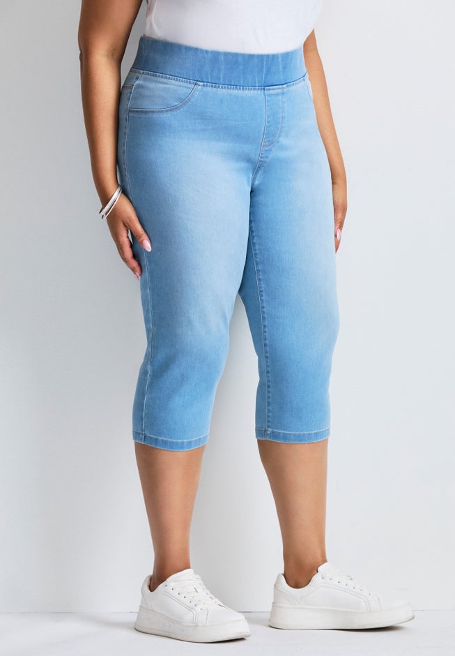 Butter Denim Pull On Crop Jean image number 2