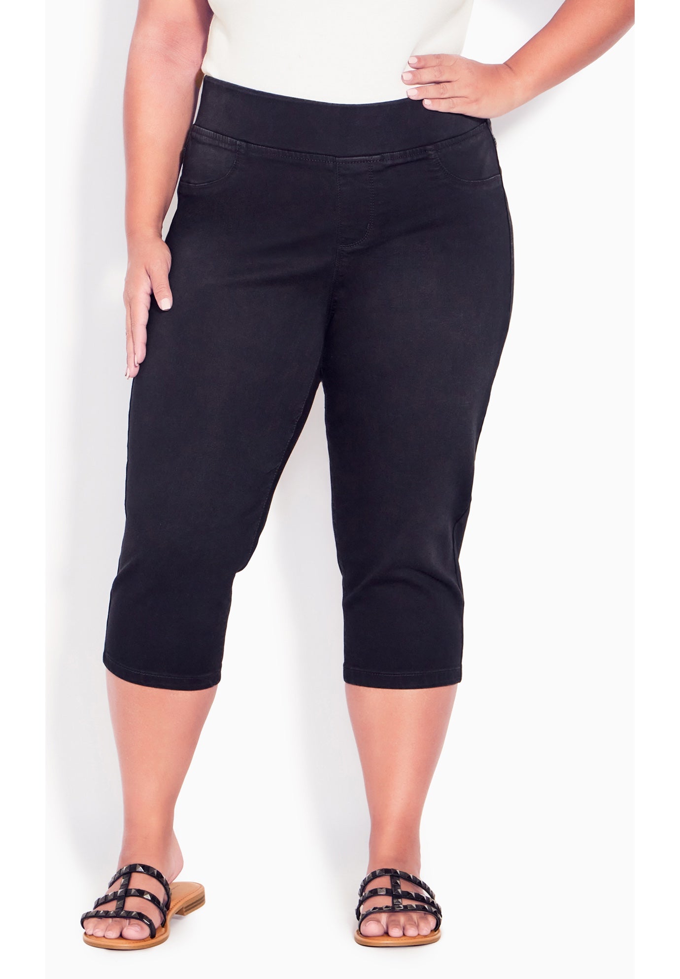 Butter Denim Pull On Crop Jean image number 3