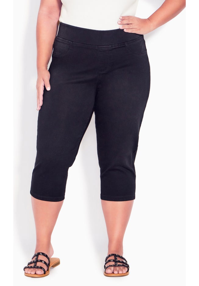 Butter Denim Pull On Crop Jean image number 3