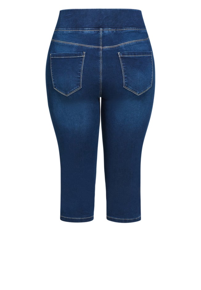 Butter Denim Pull On Crop Jean image number 5