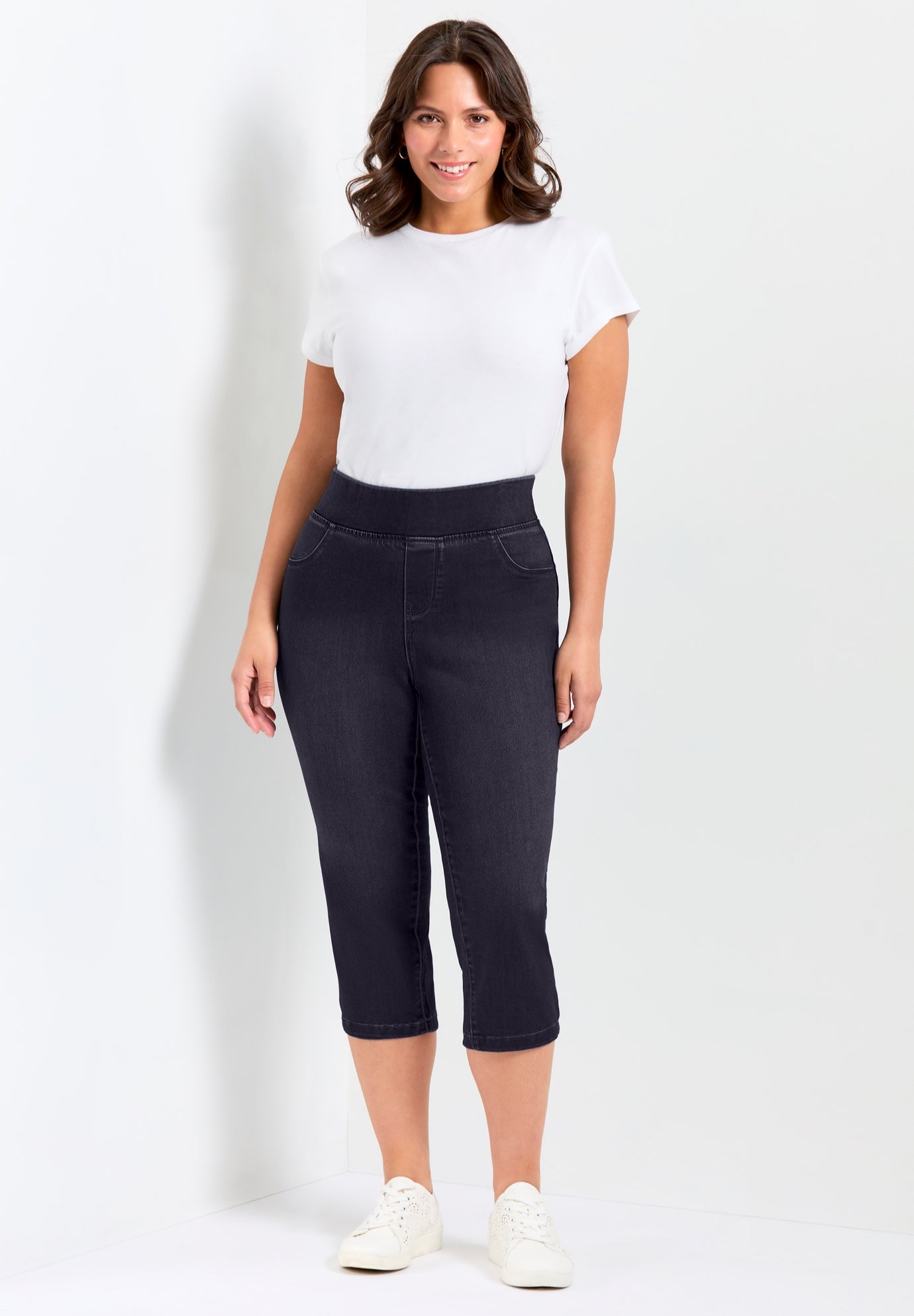 Butter Denim Pull On Crop Jean image number 0