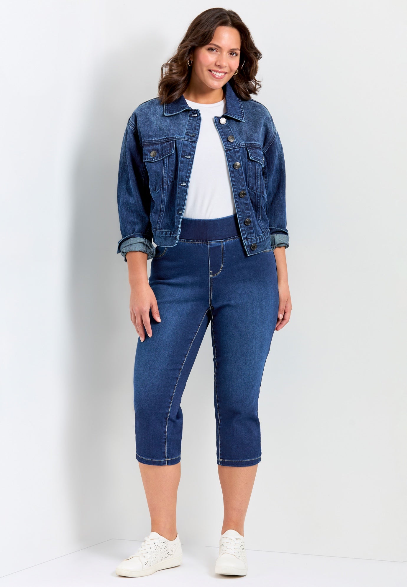 Butter Denim Pull On Crop Jean image number 0