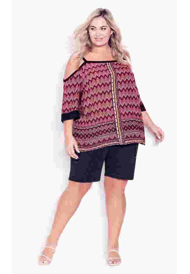 Daisy Cold Shoulder Border Top image number 0