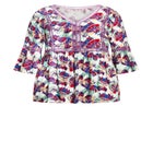 Boho Bell Sleeve Tier Sharkbite Hem Top image number null