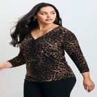 Naomi Print Gathered Sleeve Top image number null