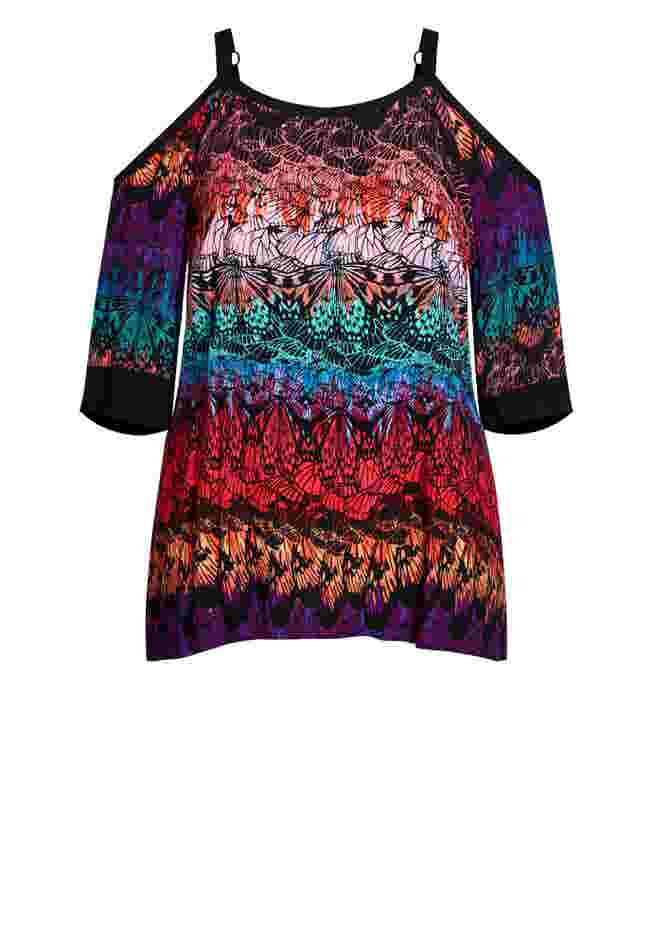 Daisy Cold Shoulder Print Top image number 2
