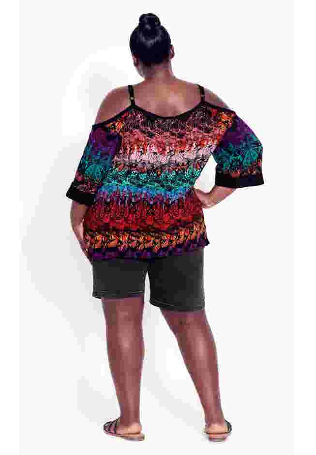 Daisy Cold Shoulder Print Top image number 4