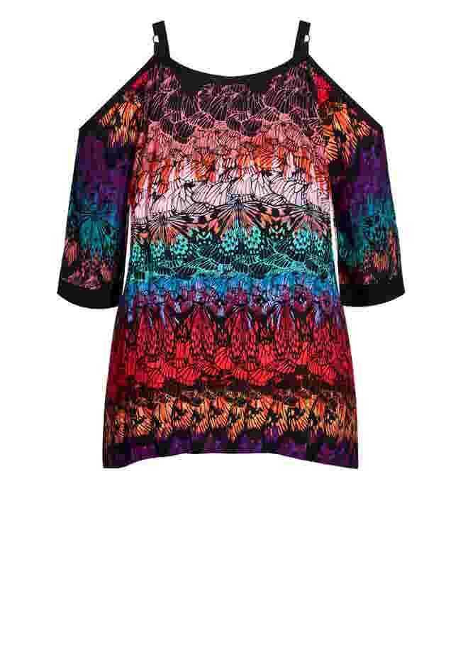 Daisy Cold Shoulder Print Top image number 5