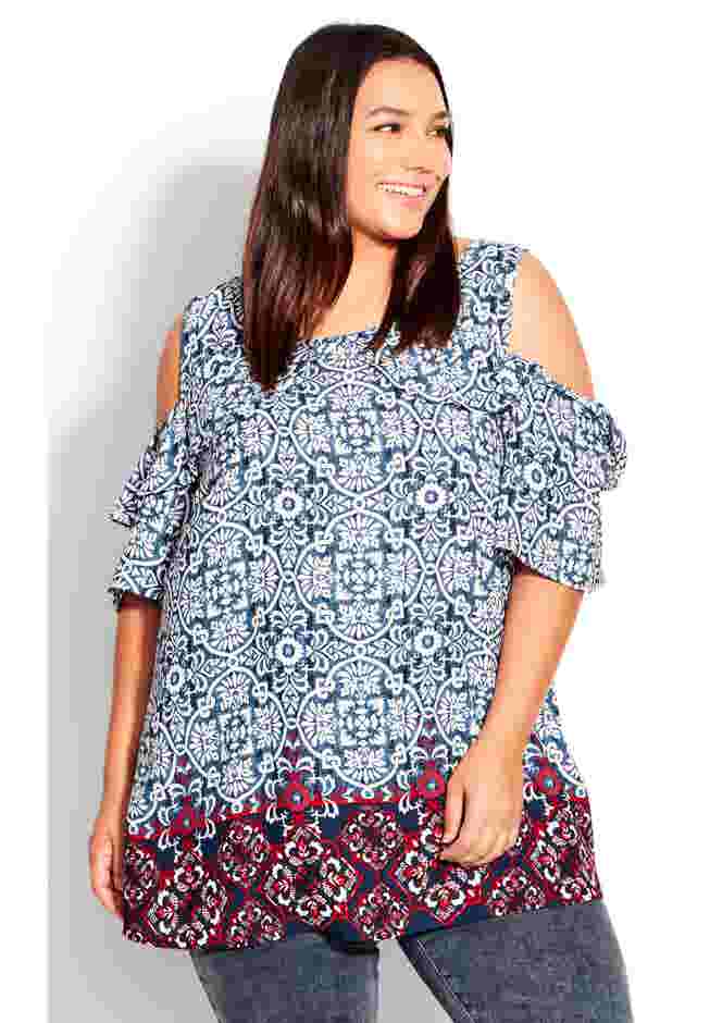 Cold Shoulder Frill Top image number 0