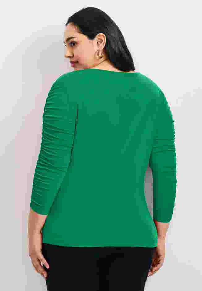 Naomi V Neck Gathered Sleeve Top image number 1