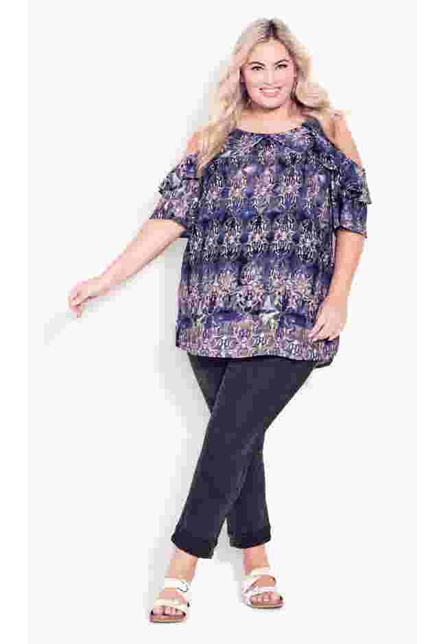 Frill Cold Shoulder Top image number 1