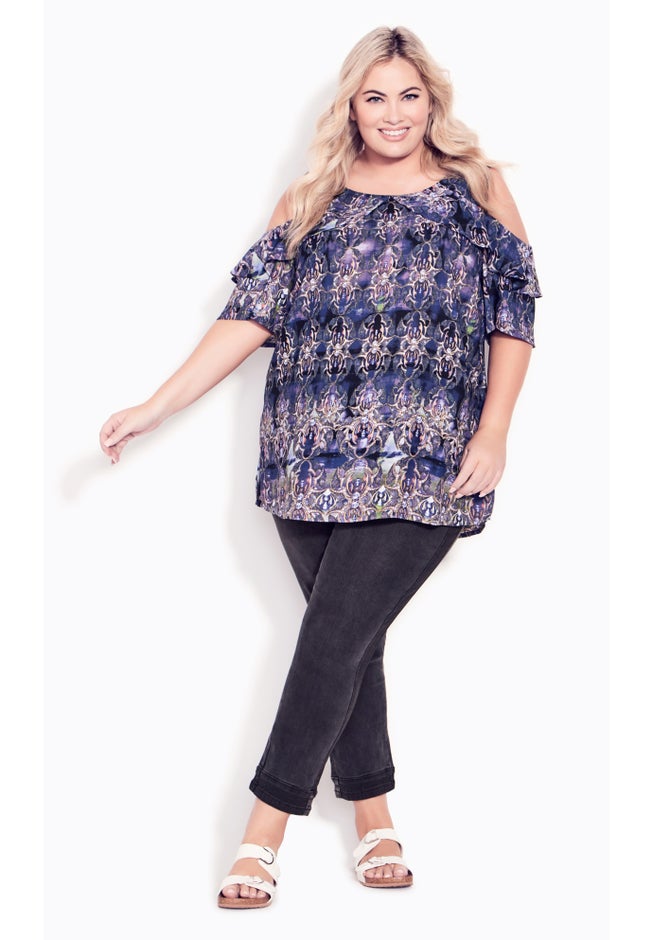 Frill Cold Shoulder Top image number null