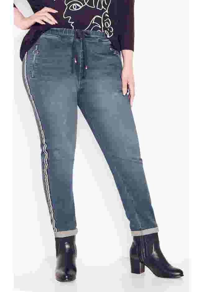 Shay Side Stripe Denim Jogger image number 4