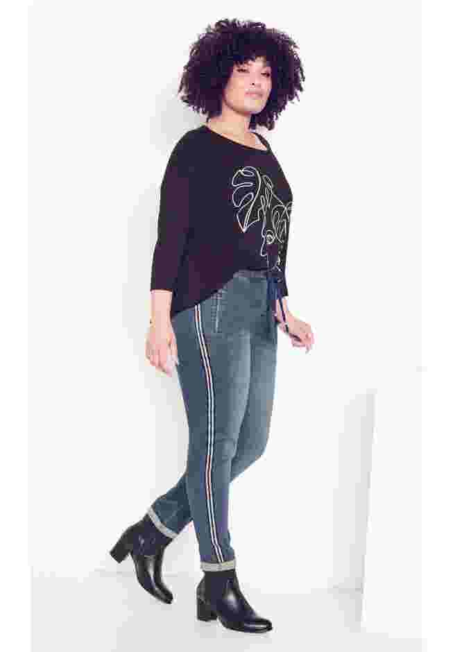 Shay Side Stripe Denim Jogger image number 0