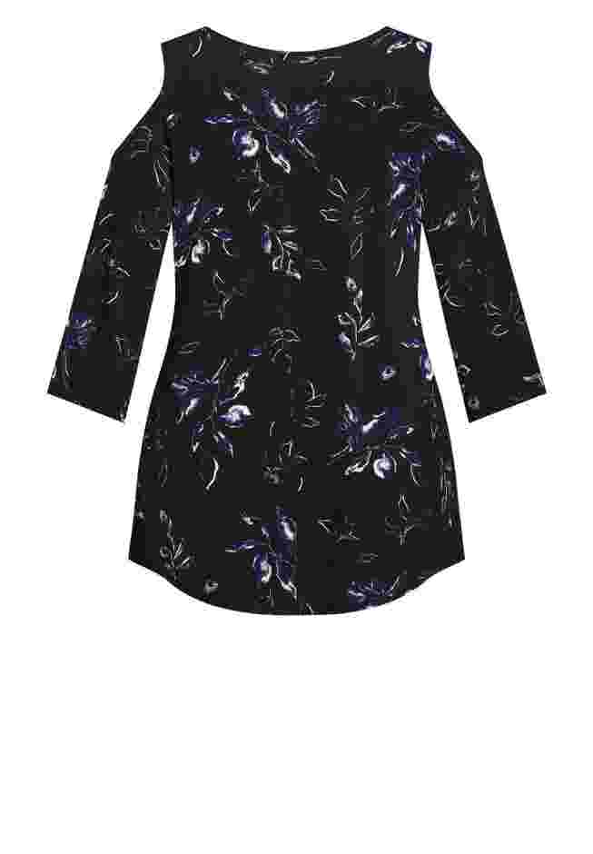 Cold Shoulder 3 Bar Print Top image number 5