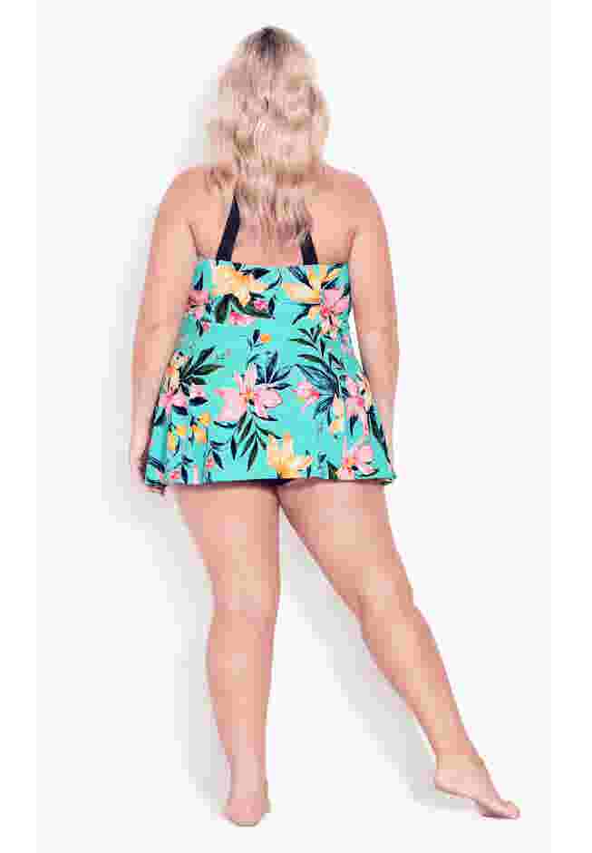 Hi Back Print Swim Dress image number 1
