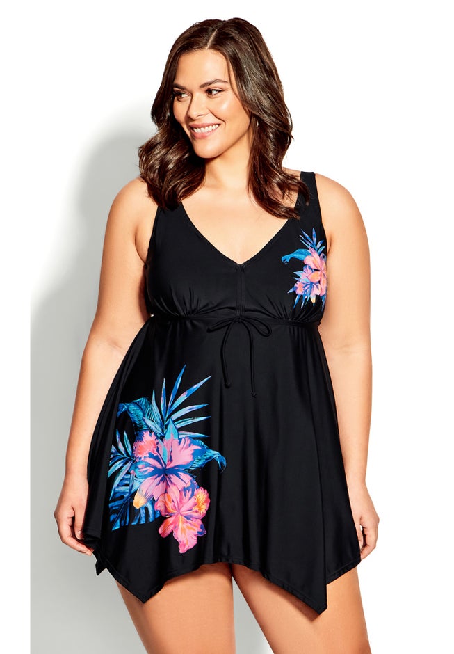 Sharkbite Print Swim Dress image number 3