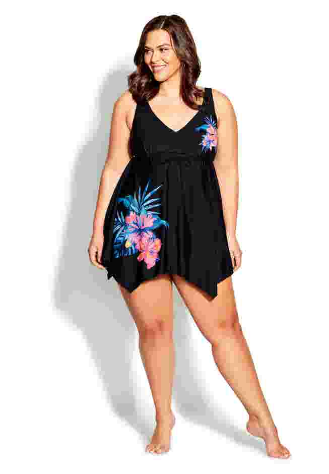 Sharkbite Print Swim Dress image number 0