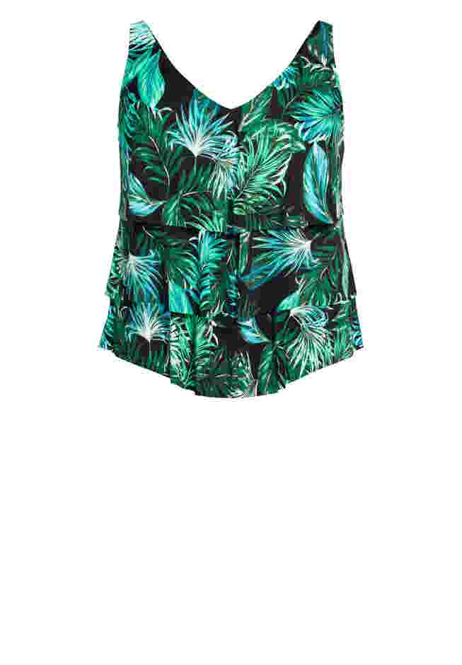 3 Tiered Print Tankini Top image number 4