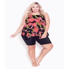 Handkerchief Print Tankini Top image number null