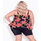 Handkerchief Print Tankini Top image number null