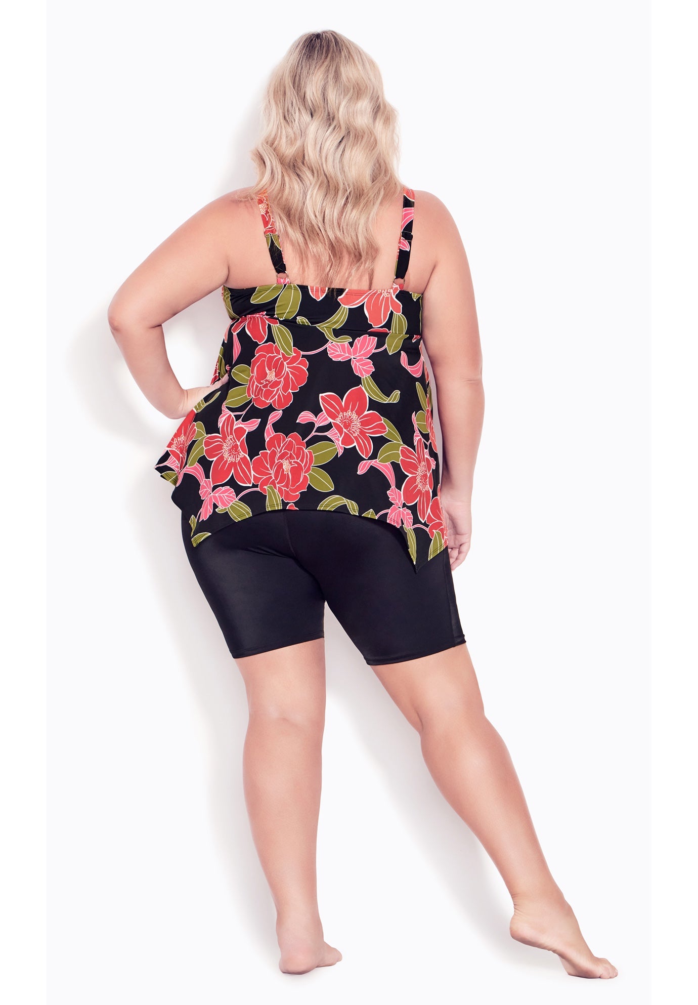 Handkerchief Print Tankini Top image number 3