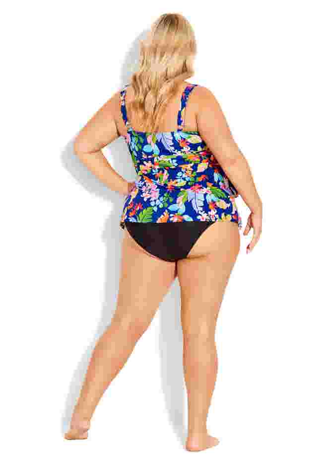 Ruffled Print Tankini Top image number 3