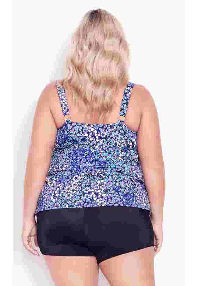 Ruffled Print Tankini Top image number 1