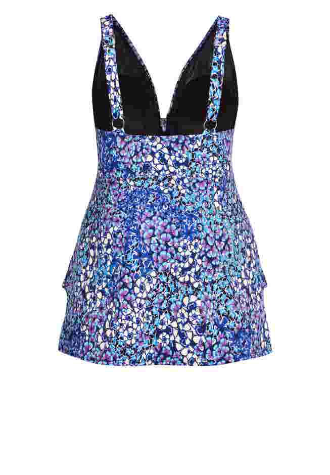 Ruffled Print Tankini Top image number 5