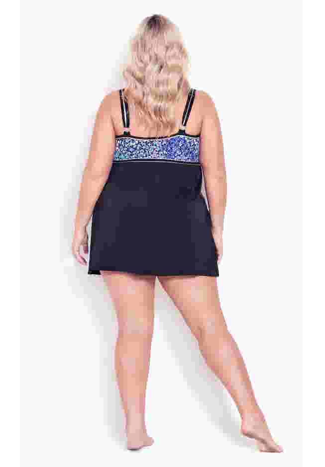 Empire Print Swim Dress image number 1