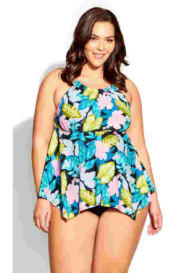 Hanki Print Tankini Top image number 3