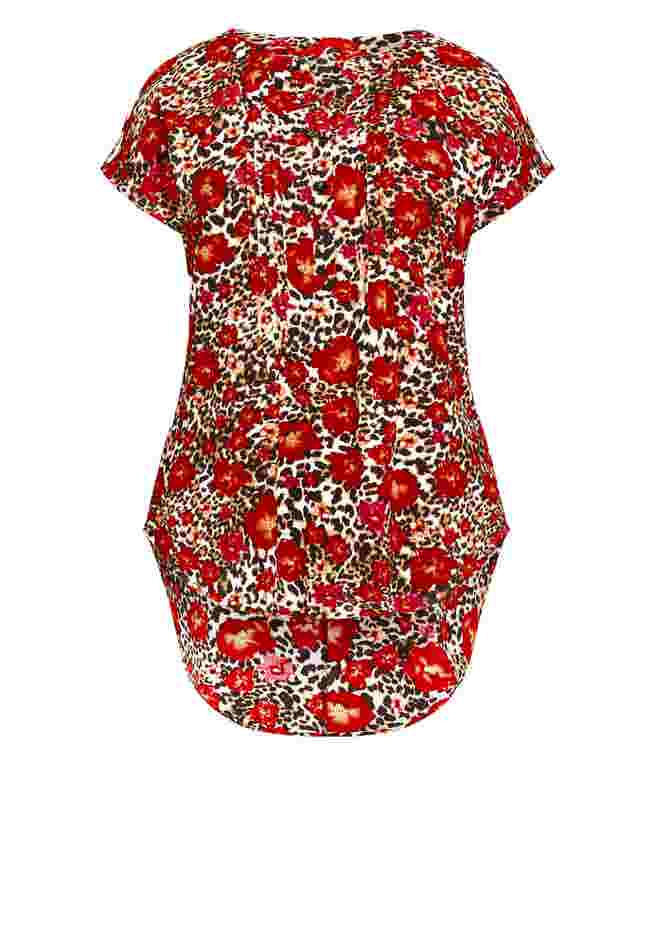 Button Pleat Print Top image number 2