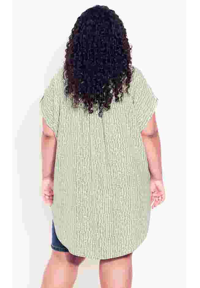 Button Pleat Print Top image number 1