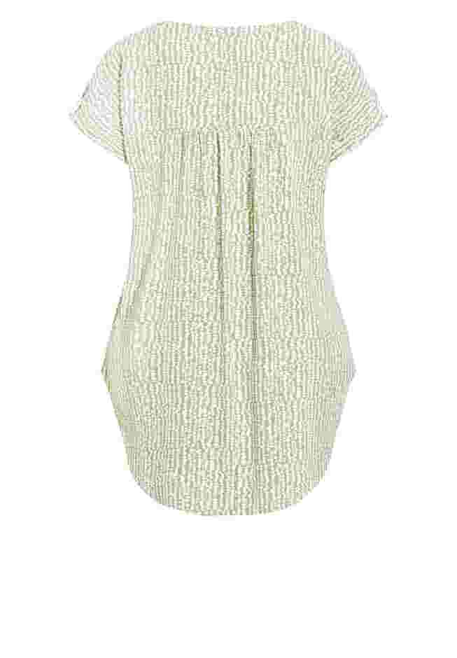 Button Pleat Print Top image number 3