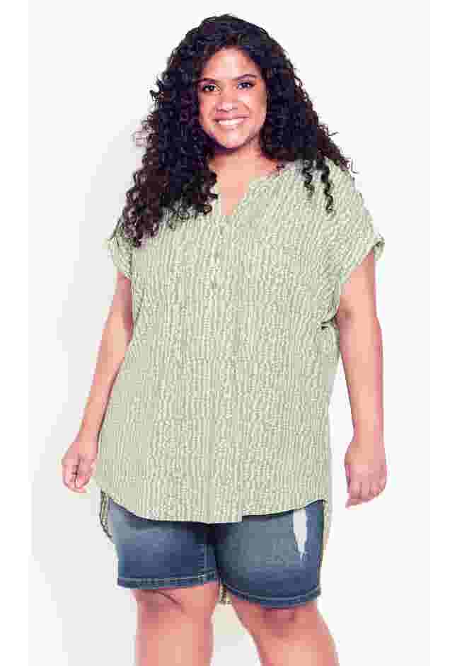 Button Pleat Print Top image number 0