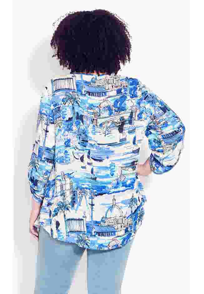 Sandy Pintuck Print Shirt image number 1